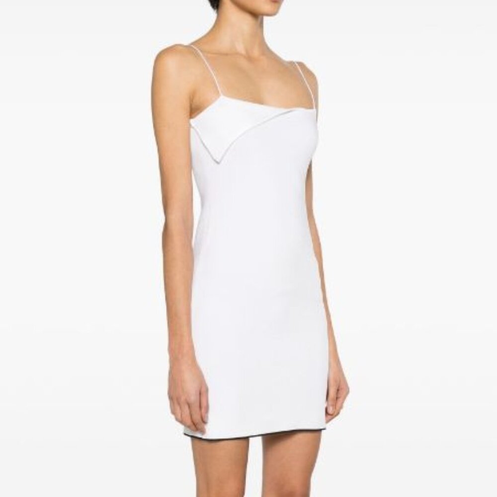 NWT JACQUEMUS White Les Sculptures 'La mini robe Aro' mini dress
